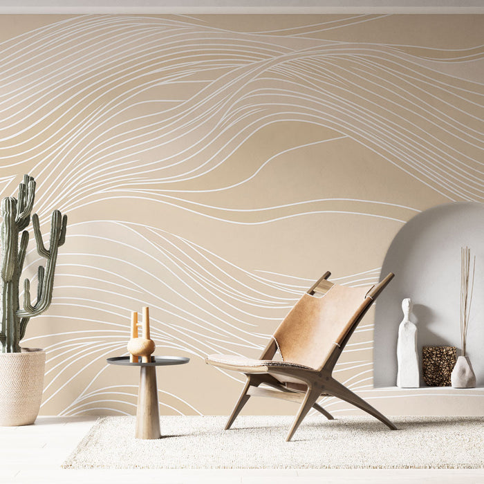 Fototapeet lainetav | Pehmed ja vedelad mustrid beežil taustal