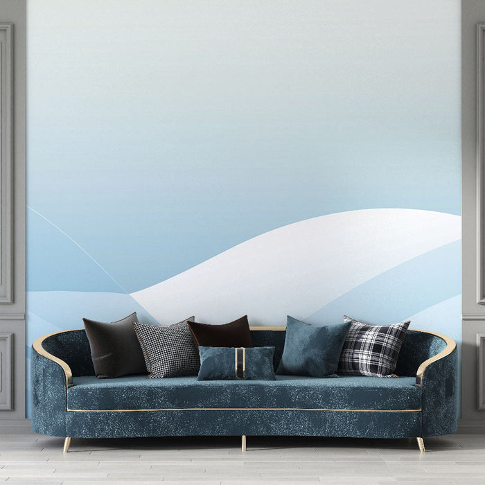 Papel pintado undulations | Azul oscuro y claro