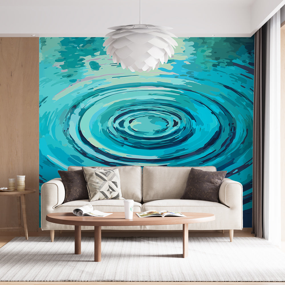 Tapete Wasserwellen | Abstraktes Muster konzentrischer Kreise in Türki —  WonderMural, image size:1000x1000