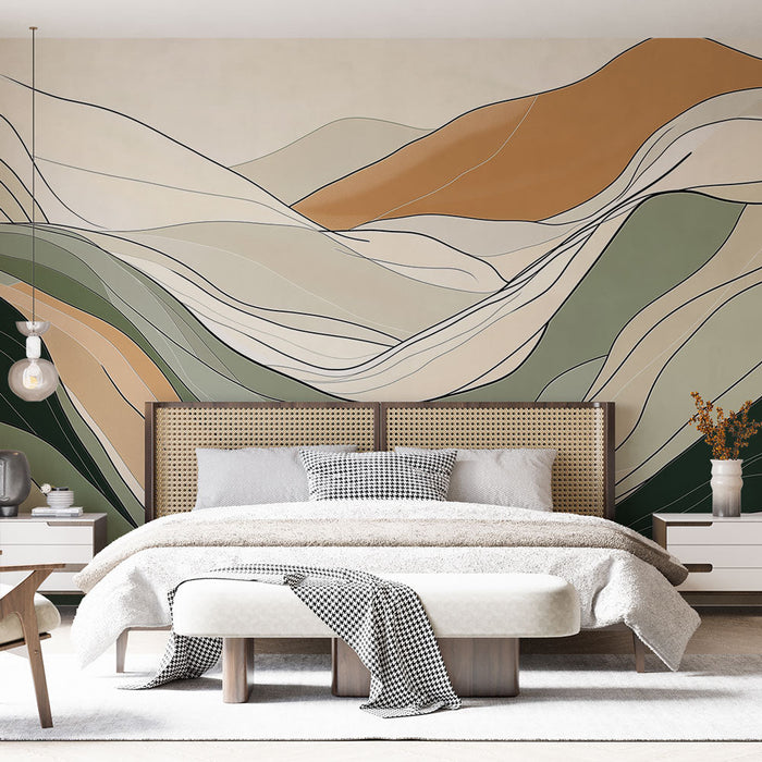 Tapeta undulations | Abstraktní vlnový vzor s jemnými odstíny