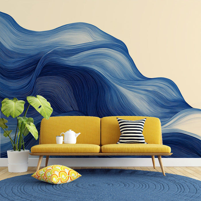 Tapeta vlny | Abstraktní vzor v gradientní modré