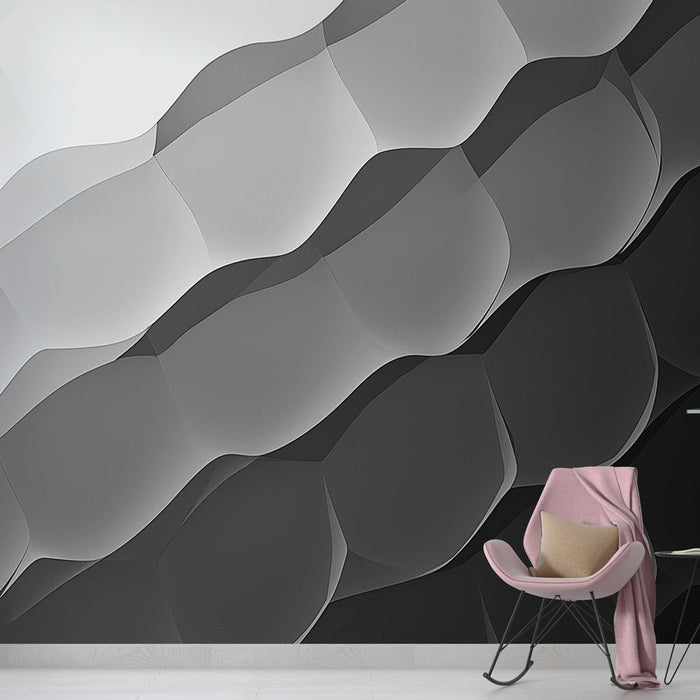 Tapeta vlny | Abstraktní vzor v odstínech šedé
