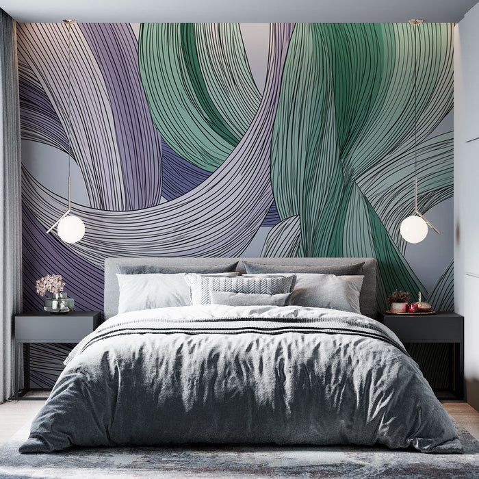 Tapeta ondulacije | Motivi tekočin v prelivu pastelnih barv