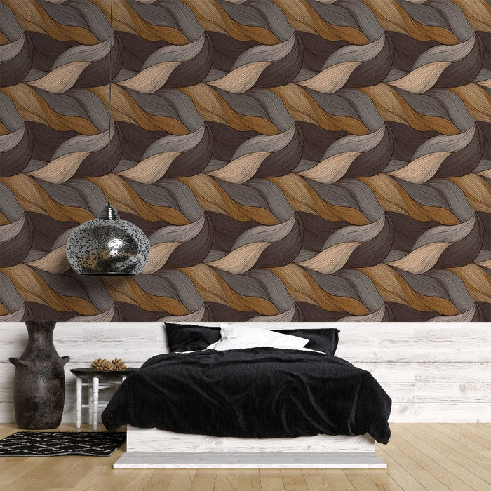 Mural Wallpaper ondulé | Design with waves in neutral tones