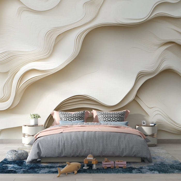 Carta da parati ondulata | Texture morbida e moderna
