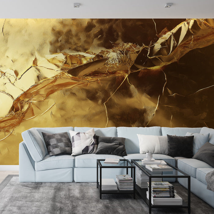 Ταπετσαρία τοίχου ή | Χρυσή υφή με λαμπερές αντανακλάσεις