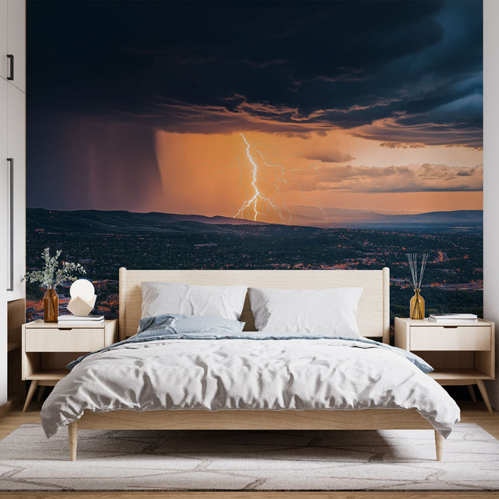 Tapete stürmisch | Drohender Himmel und dramatischer Blitz