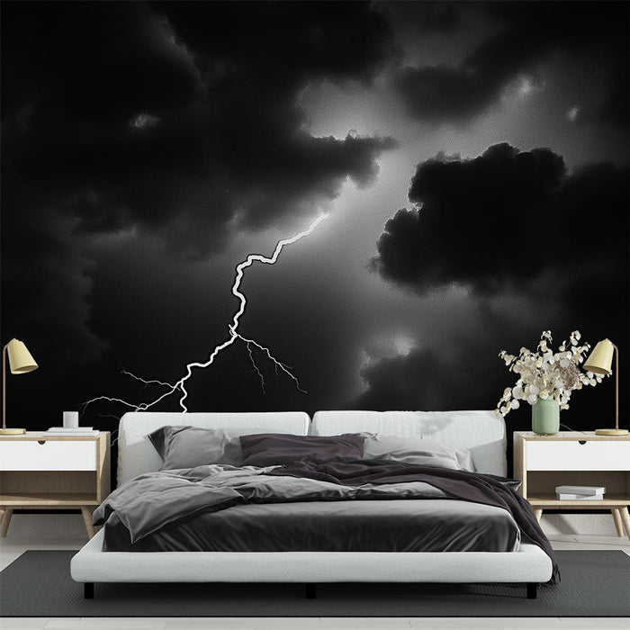Tapeta burzowa | Majestatyczne błyskawice na ciemnym niebie