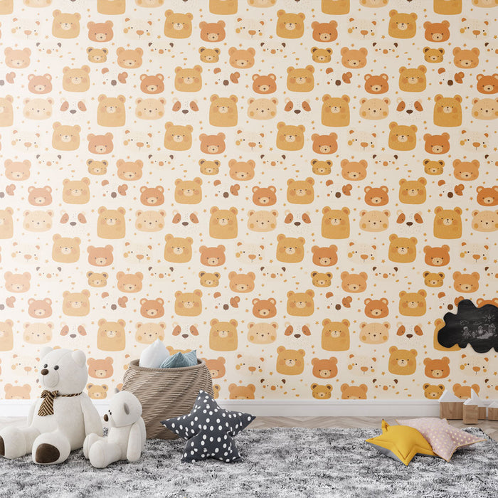 Fototapet srčkani medved | Motivi medvedov v odtenkih rjave in kreme
