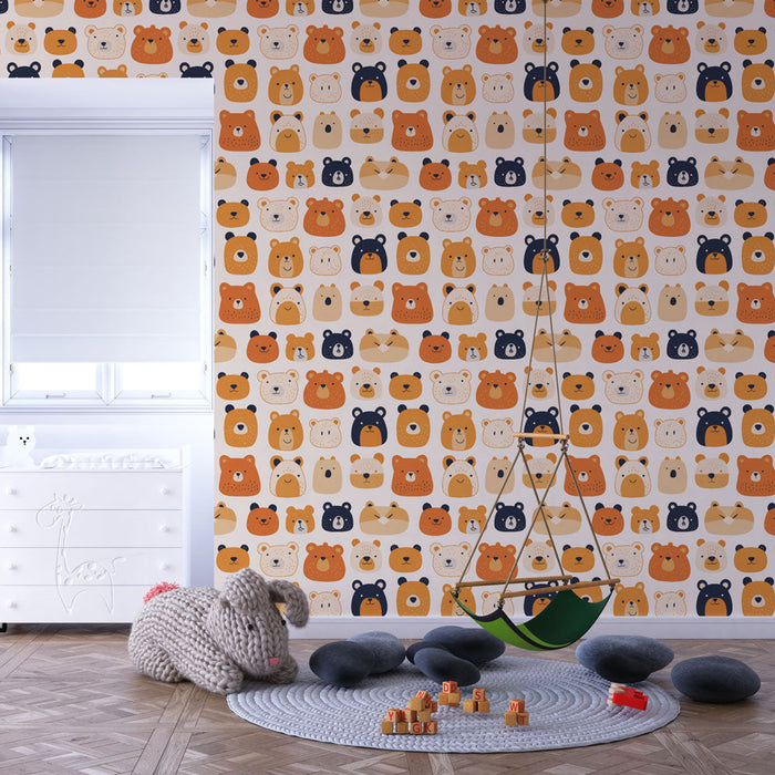 Fototapet sød bjørn | Farverige og sjove bjørnemønstre