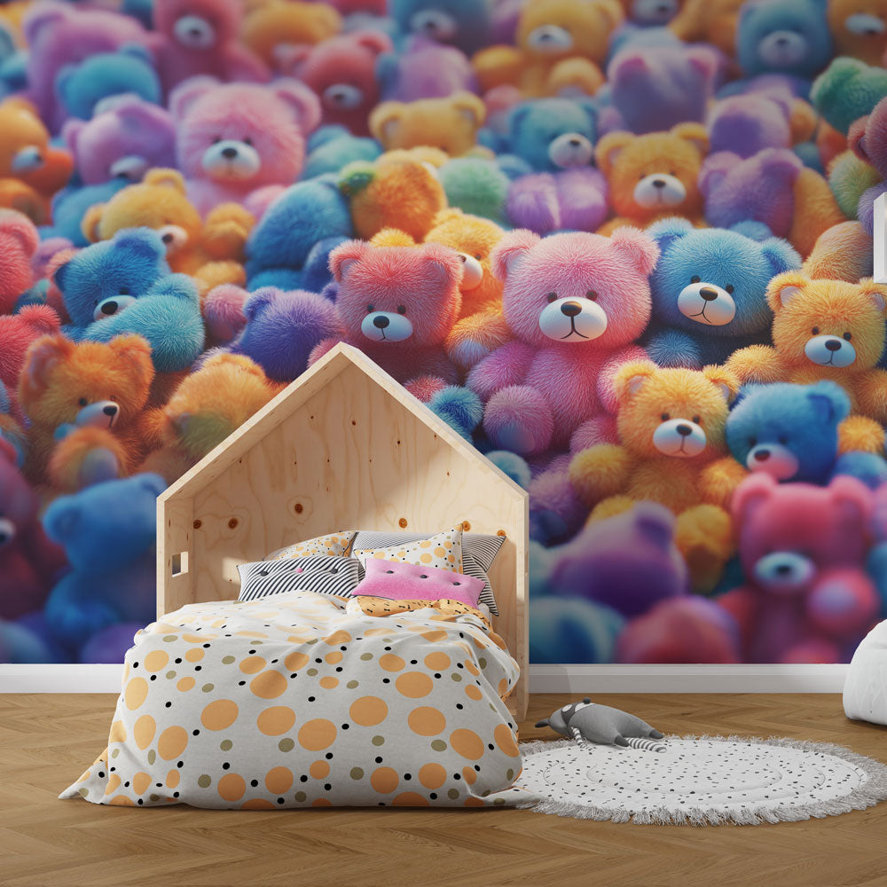 Mural Wallpaper bear | Multicolored bears — WonderMural