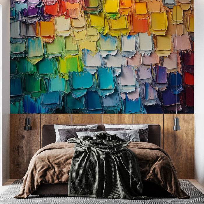 Tapet farverig palet | Levende olie maling tekstur