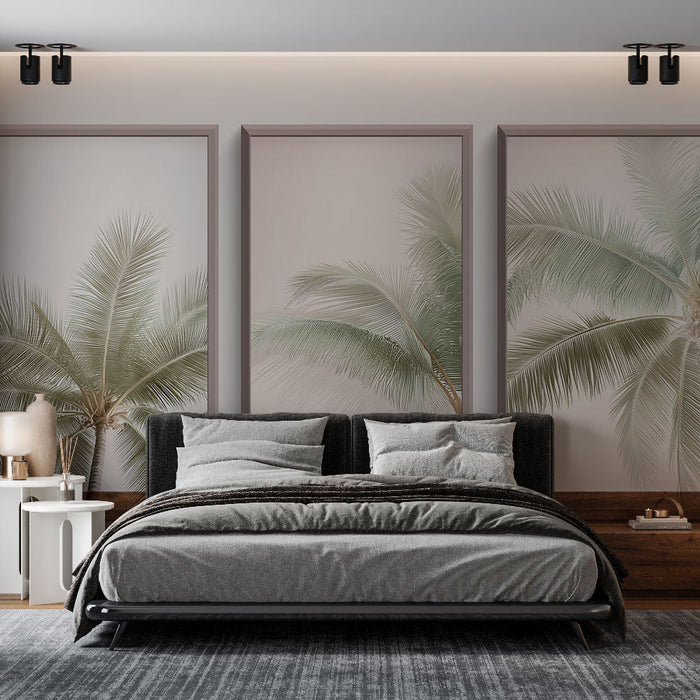 Fototapet palm tree | Elegante palmeblader på en myk bakgrunn