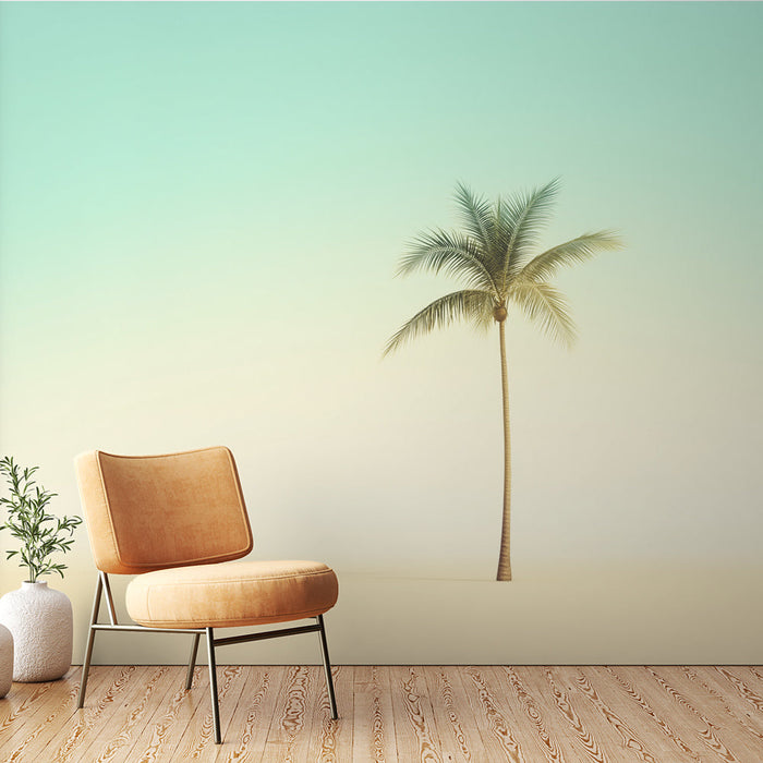 Mural Wallpaper palm tree | Tropical escape with a minimalist design