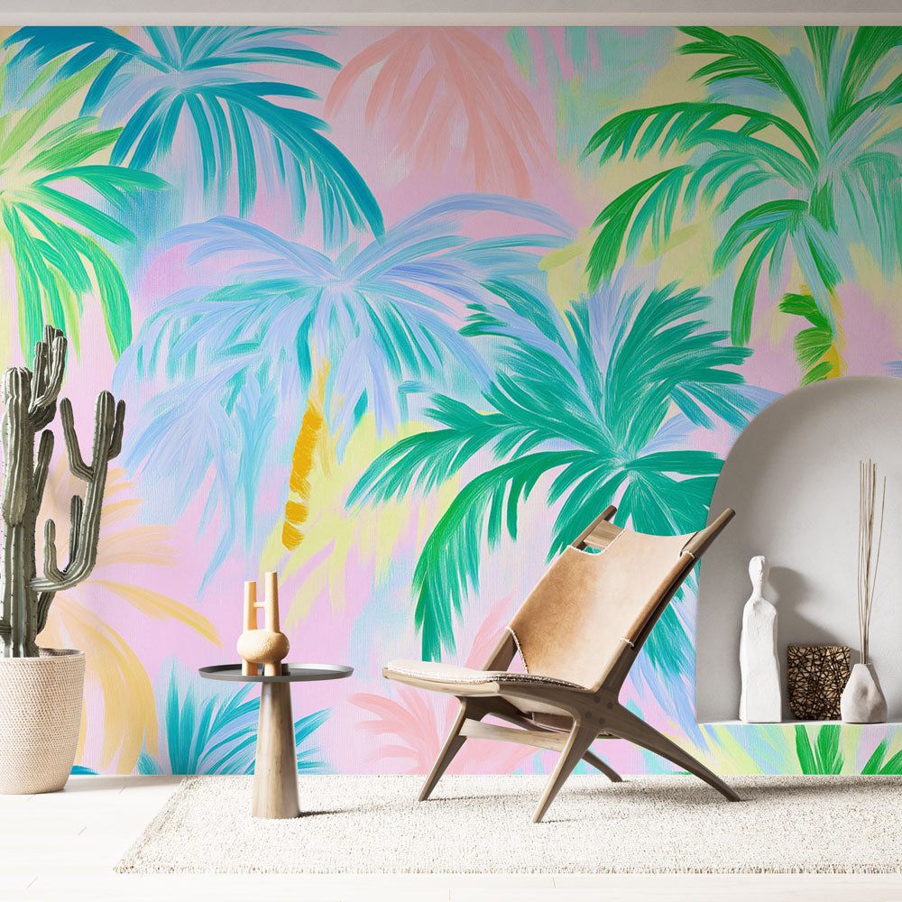 colorful palm tree wallpaper