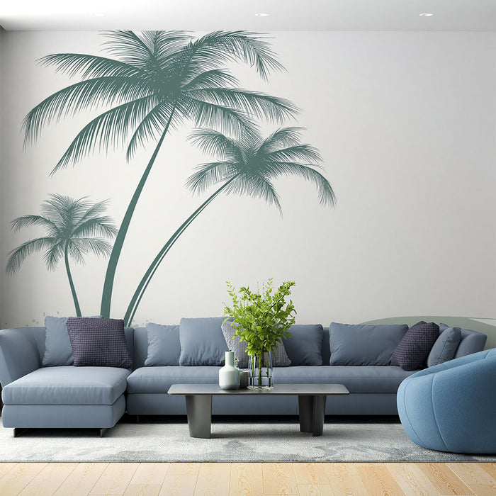 Tapeta palm trees | Tropický únik s jemnými odstíny