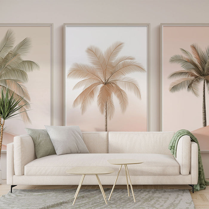 Tapeta z palmami | Trio eleganckich palm na delikatnym tle