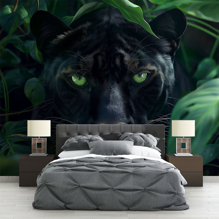 Mural Wallpaper black panther | Look into the heart of the jungle