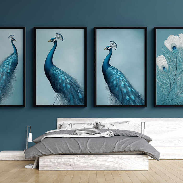 Tapeta plavi paun | Prirodna elegancija s rafiniranim uzorcima