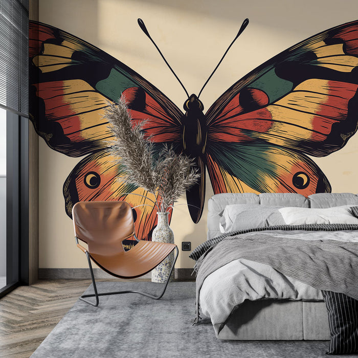 Papel pintado colorful butterfly | Vibrant shades butterfly pattern