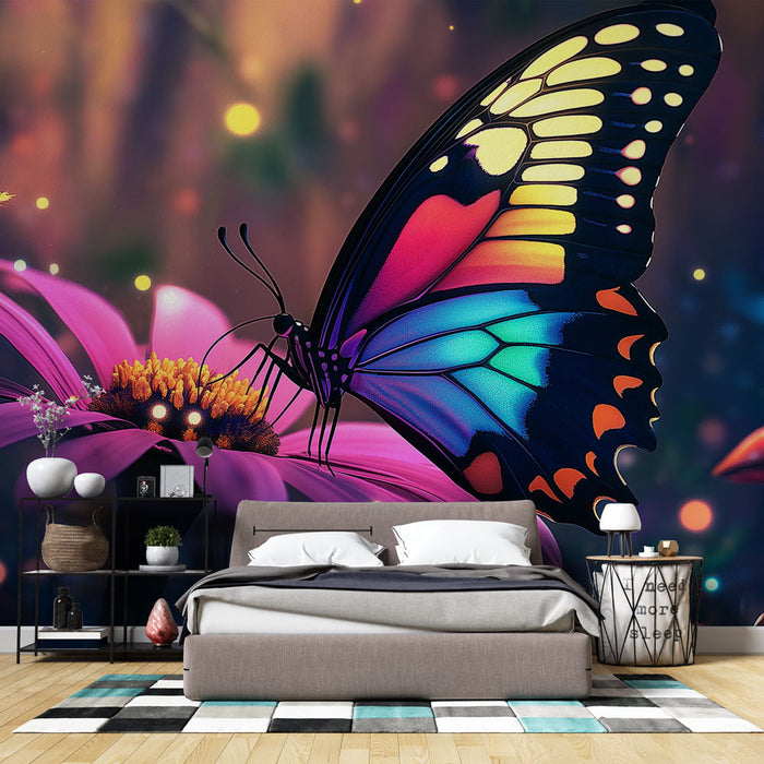 Tapetti colorful-butterfly | An exquisite butterfly on a vibrant flower in an enchanted garden