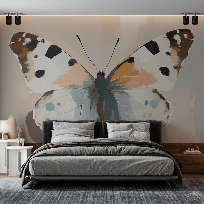 Mural Wallpaper butterfly | Elegant butterfly pattern with soft colors