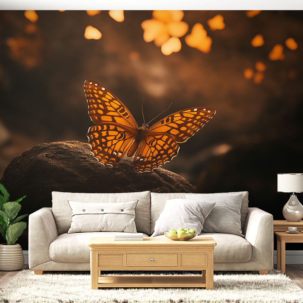 Fototapet sommerfugl | Elegant illustration af en orange sommerfugl, dI18n  Error: Missing interpolation value \, image size:1000x1000