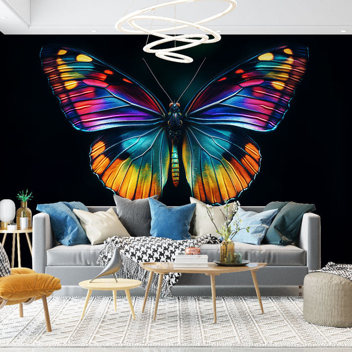 Mural Wallpaper butterfly multicolored | Vibrant brilliance of a butterfly with colorful wings