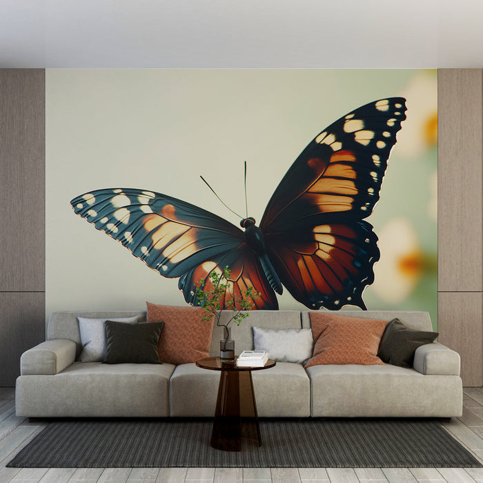 Mural Wallpaper butterfly | Colorful butterfly on a soothing background