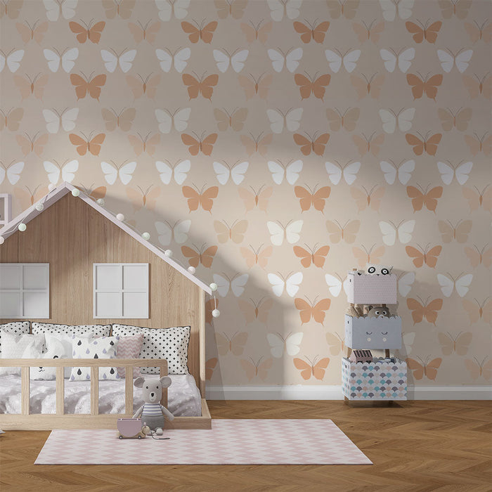 Papel pintado mariposas | Patrones delicados de mariposas en tonos pasteles