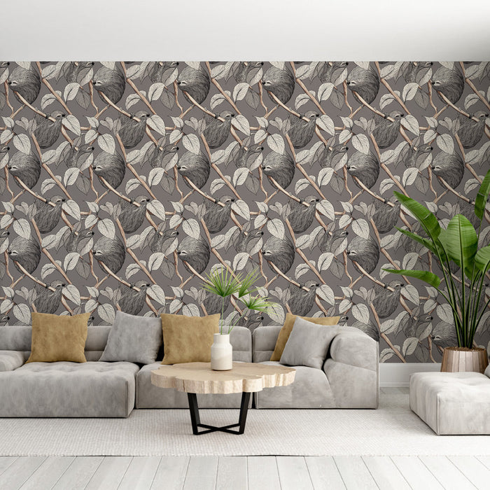 Fotótapéta lusta | Lusta minta lógó levelek között