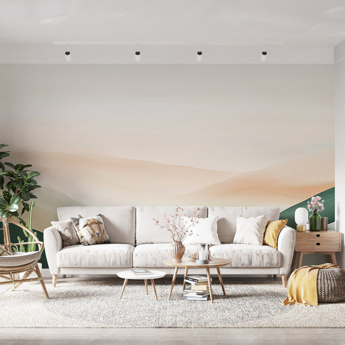 Mural Wallpaper abstract landscape | Soft undulations of pastel colors