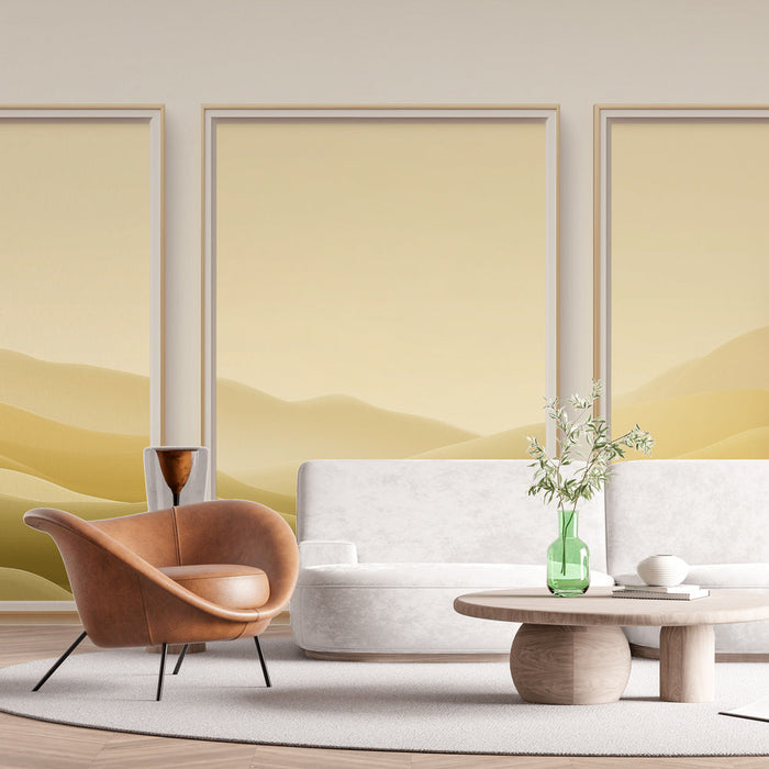 Fototapet abstrakt landskab | Bløde gyldne gradientbølger