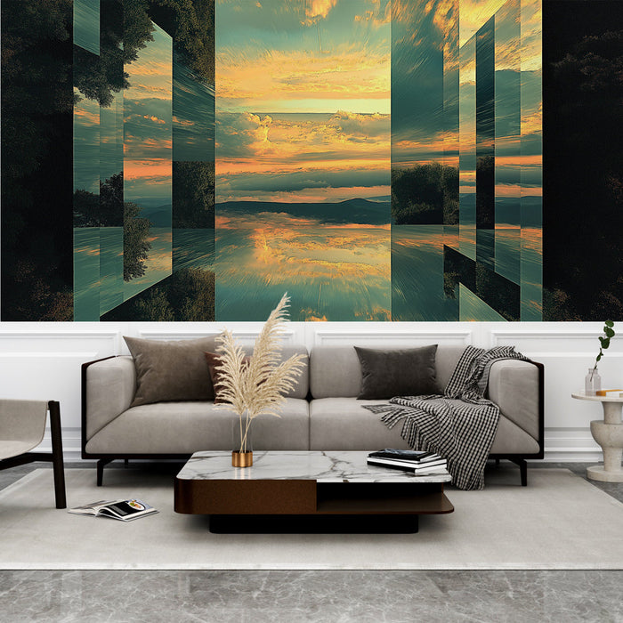 Tapeta Apstraktni Pejzaž | Refleksije Neba i Prirode