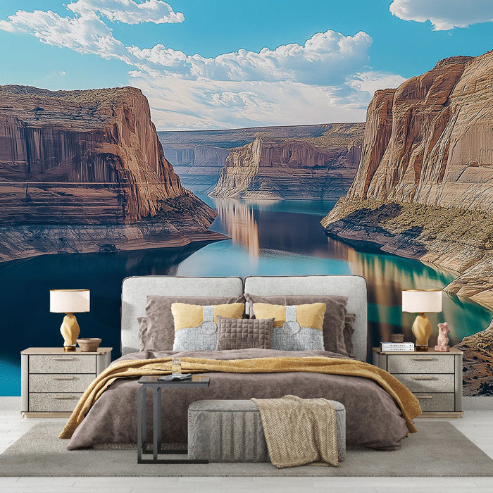 Mural Wallpaper aquatic landscape | Majestic canyons and shimmering waters