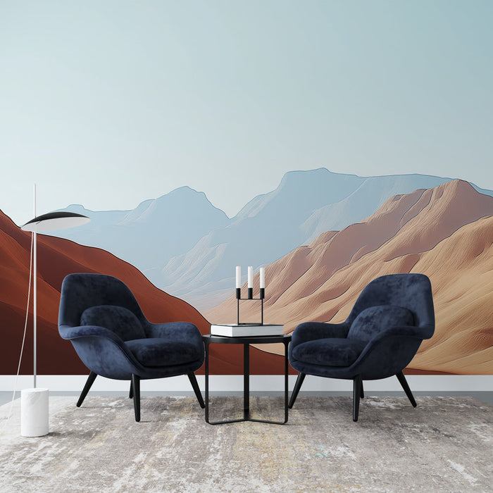 Ταπετσαρία τοπίου ερήμου | Κυλιόμενοι λόφοι και μακρινά βουνά