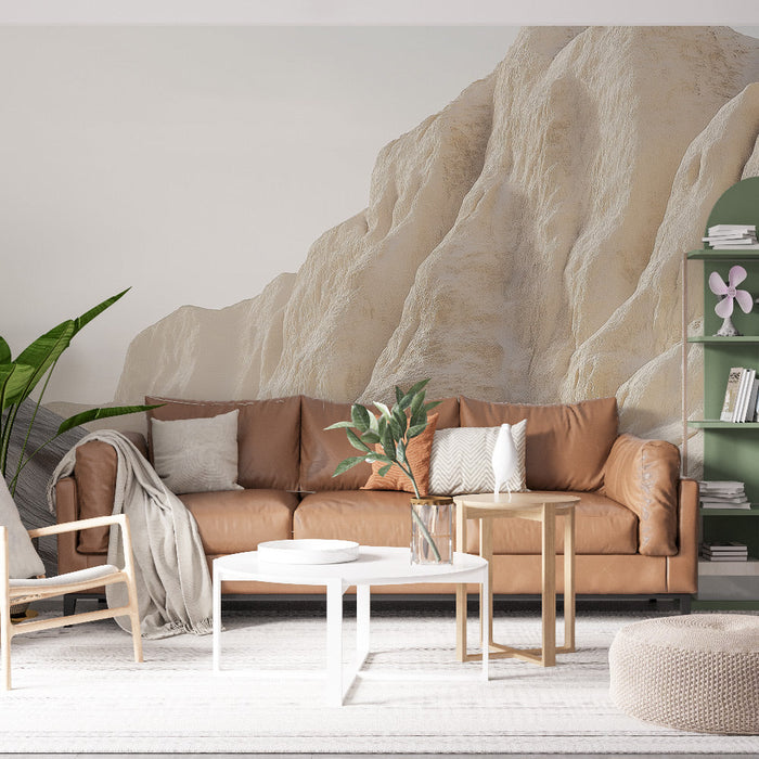 Fototapet arid landscape | Lyse klitter og klippeformationer