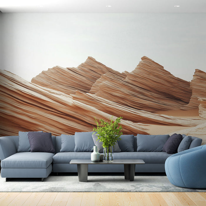 Fototapet arid landscape | Bølgende klippeformationer i beige og sandfarver