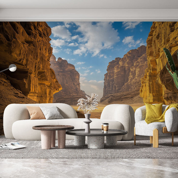 Tapet peisaj arid | Chei majestuoase cu culori ocru