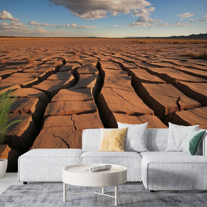 Стенопис тапет сух пейзаж | Почва напукана от суша