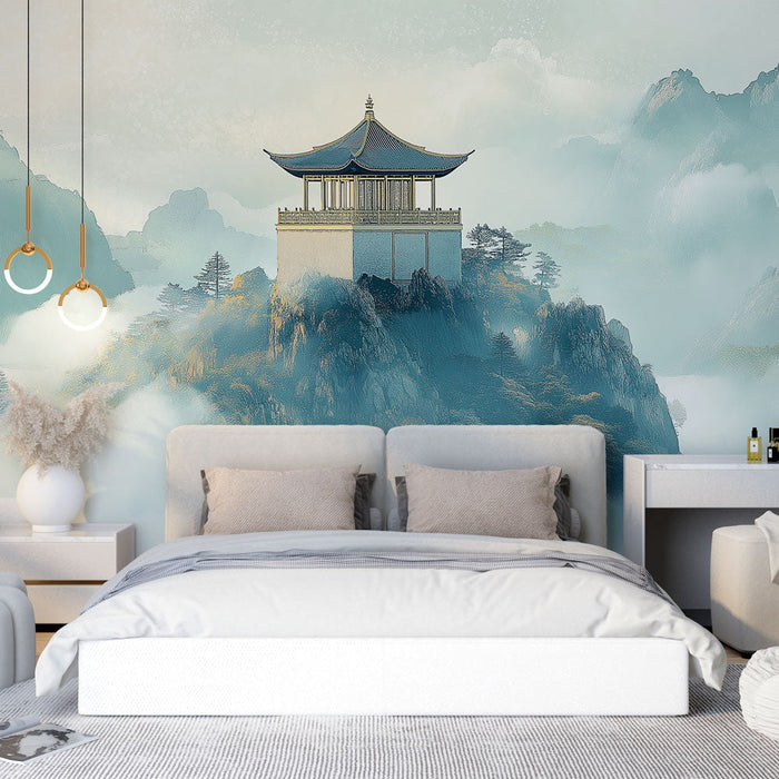 Asian landscape wallpaper | Majestic temple on a misty mountain
Asiatisk landskapsbakgrunn | Majestetisk tempel på et tåkete fjell