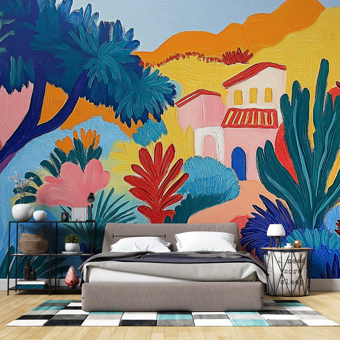 Mural Wallpaper colorful landscape | Tropical and Mediterranean inspirations