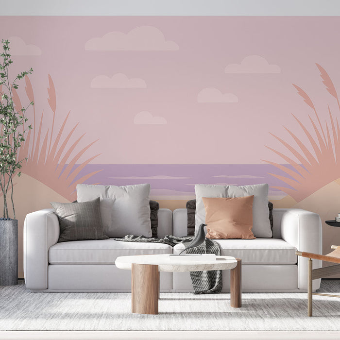 Fotótapé tengerparti tájkép | Lágy homokdűnék és nyugtató tenger