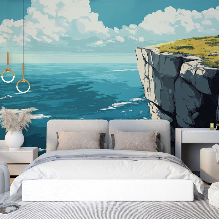 Foto Behang kustlandschap | Dramatisch uitzicht op een klif met uitzicht op de oceaan