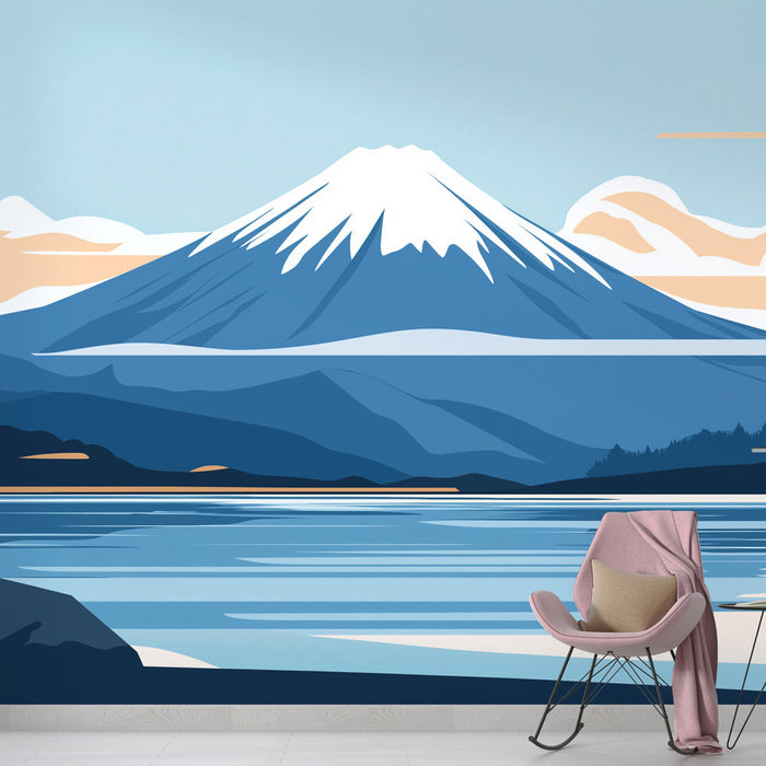 Papel de parede paisagem de montanhas | Montanha majestosa com um lago tranquilo e paisagens relaxantes