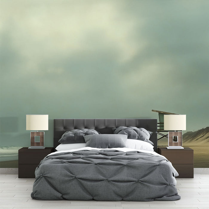 Fototapet plaj manzarası | Sisli kıyıda rahatlama ve huzur