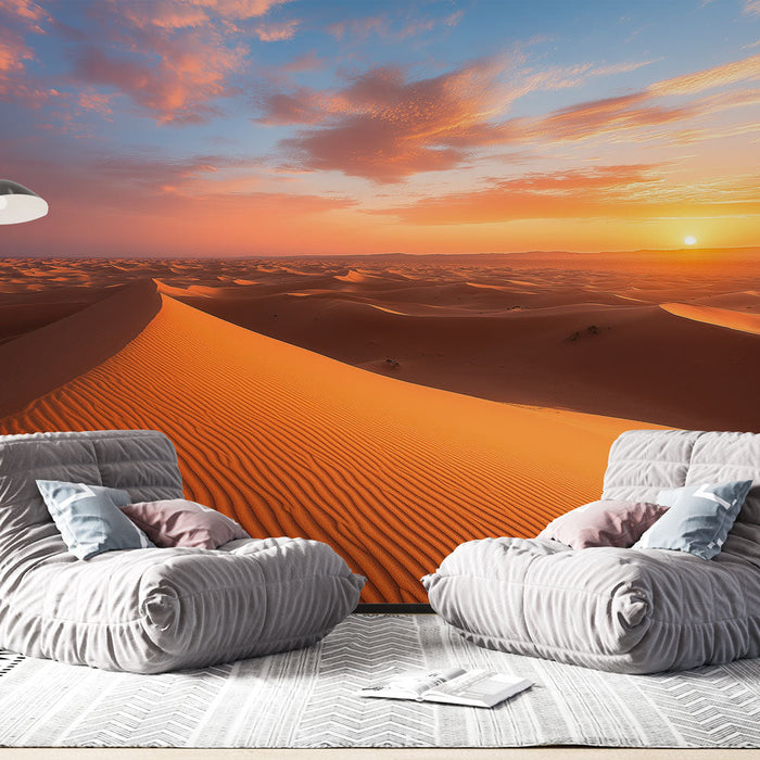 Tapeta krajobraz pustynny | Wydmy o zachodzie słońca