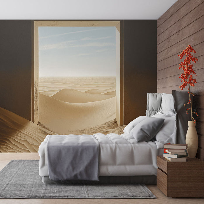 Tapeta pouštní krajina | Uklidňující pohled na zlaté písečné duny