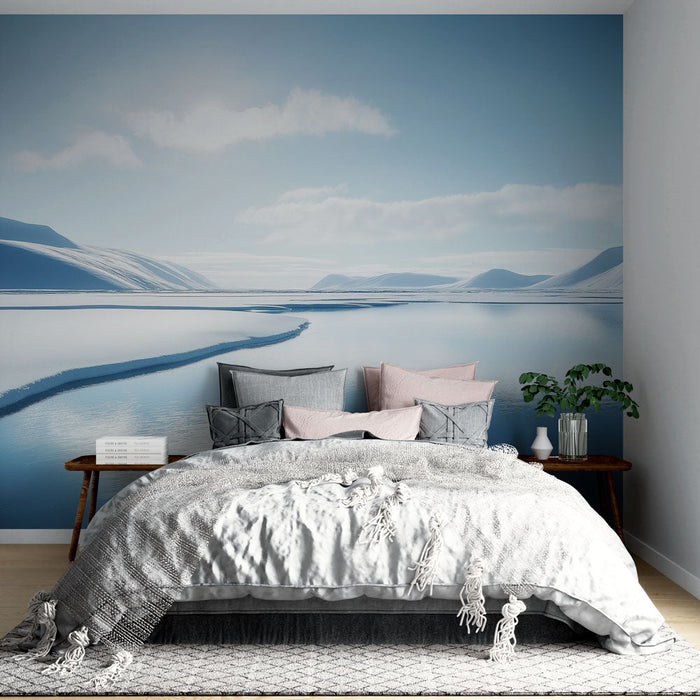 Tapet iskolandskab | Sneklædte indhegninger og akvatisk ro