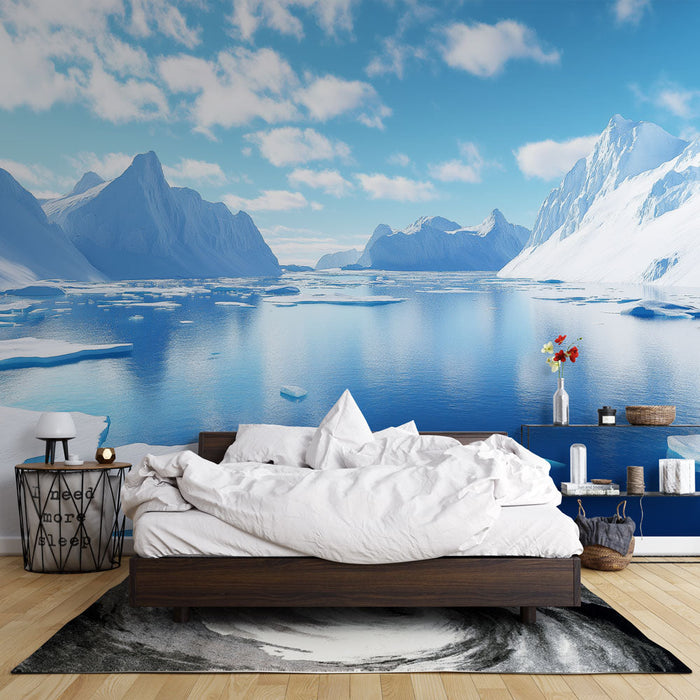 Fototapet landskap isbreer | Panoramautsikt over et fredelig isbrelandskap